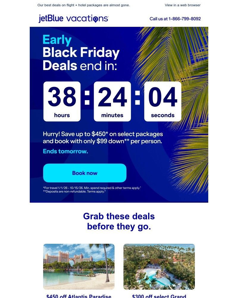 Screenshot of email sent to a JetBlue Registered user