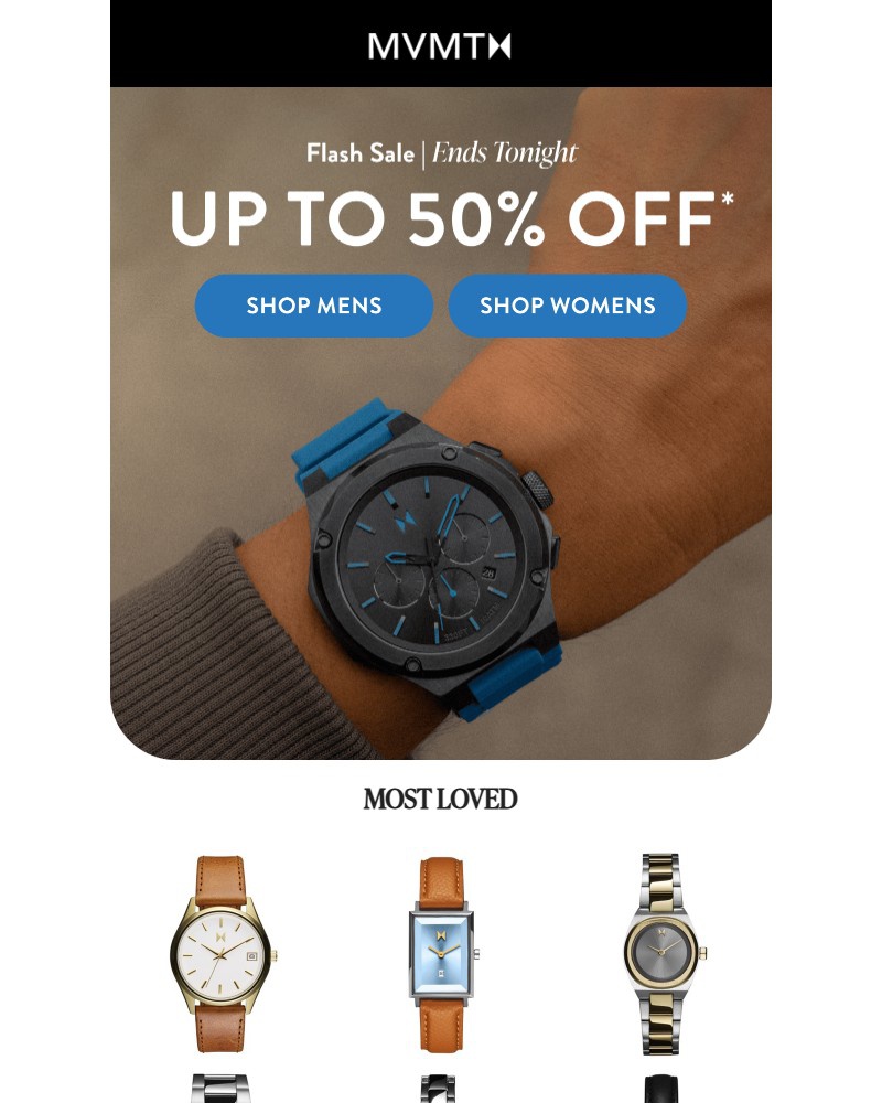 Screenshot of email sent to a MVMT Newsletter subscriber