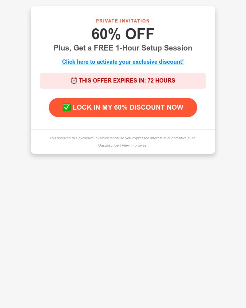 Screenshot of email sent to a Houzz Cart abandoner