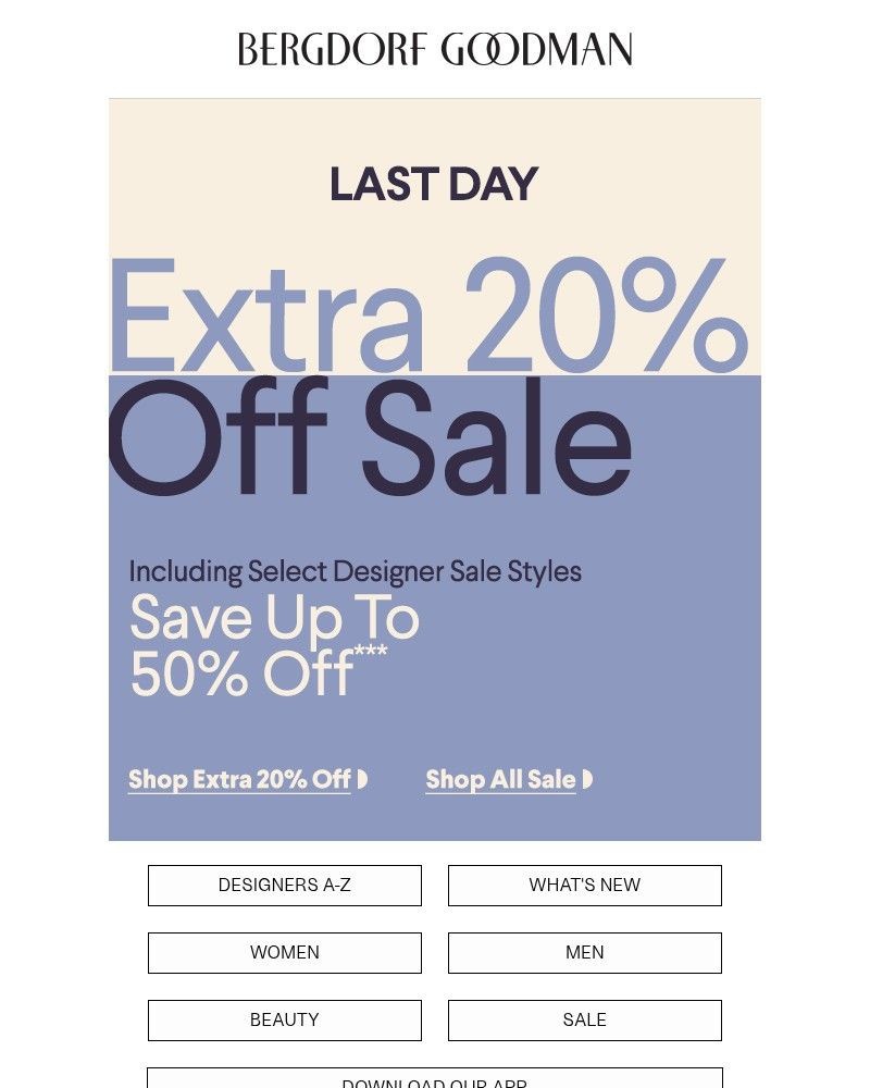 Screenshot of email sent to a Bergdorf Goodman Newsletter subscriber