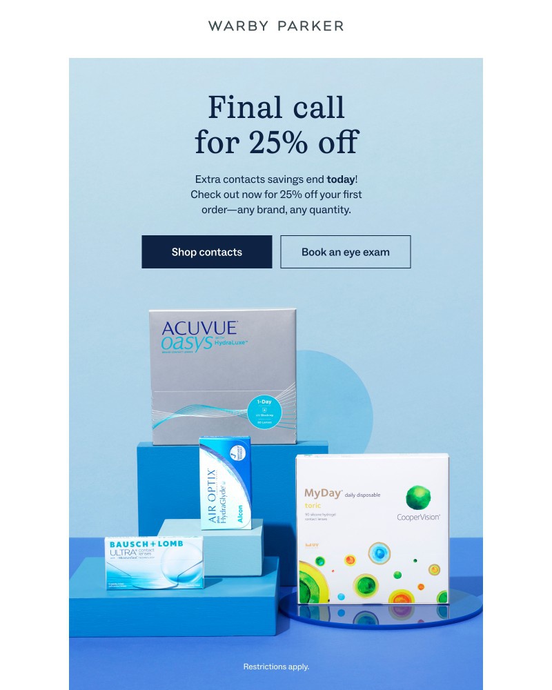 Screenshot of email with subject /media/emails/last-day-for-25-off-contacts-6cb7bf-cropped-ee1a255c.jpg