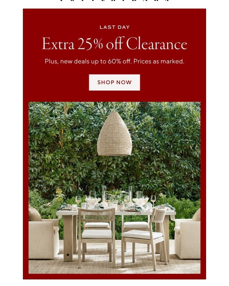 Screenshot of email with subject /media/emails/last-day-for-extra-25-off-clearance-ba3361-cropped-2dbf8cfe.jpg