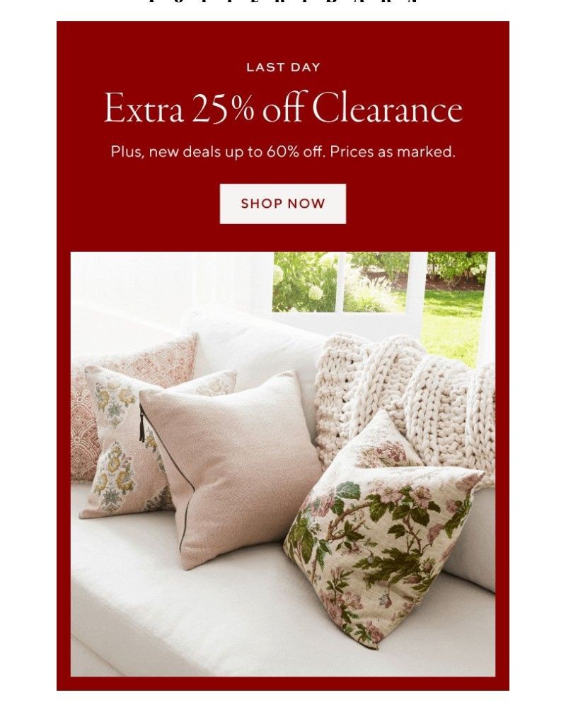 Screenshot of email with subject /media/emails/last-day-for-extra-25-off-clearance-f5d5e9-cropped-42ddb0f0.jpg