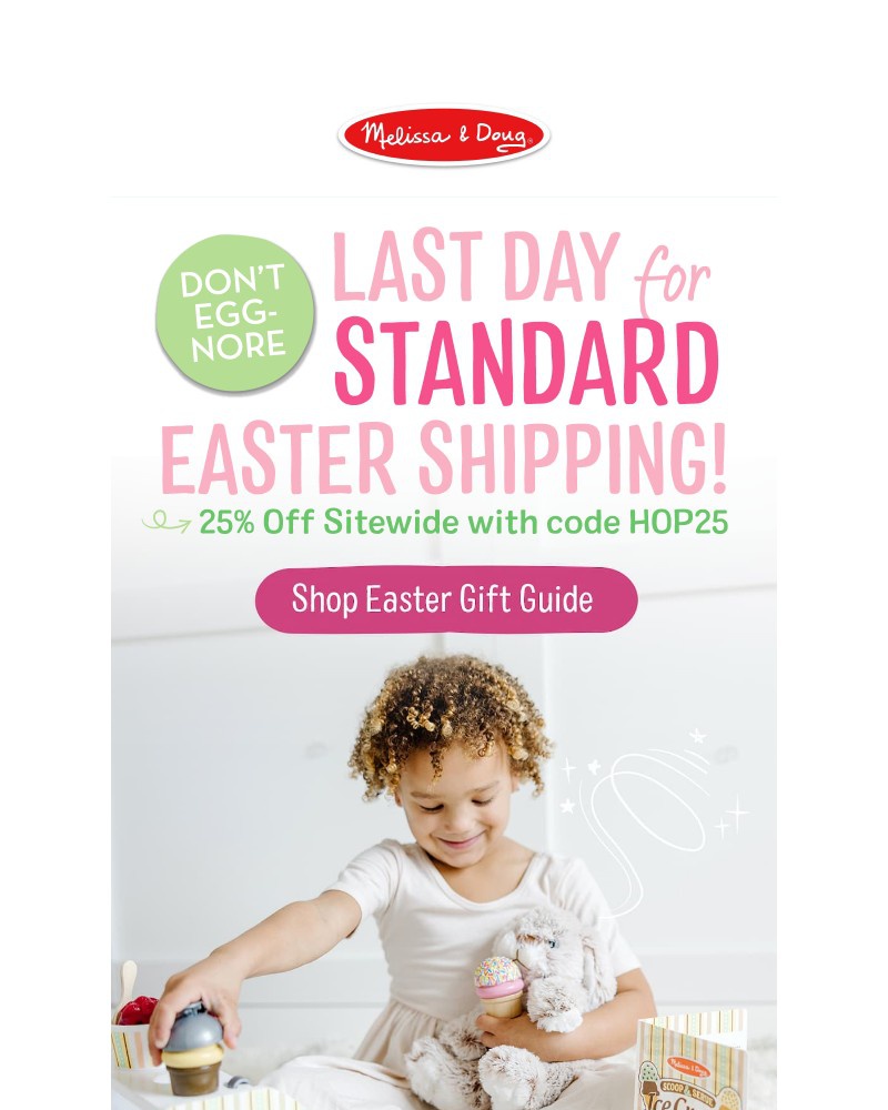Screenshot of email sent to a Melissa & Doug Newsletter subscriber