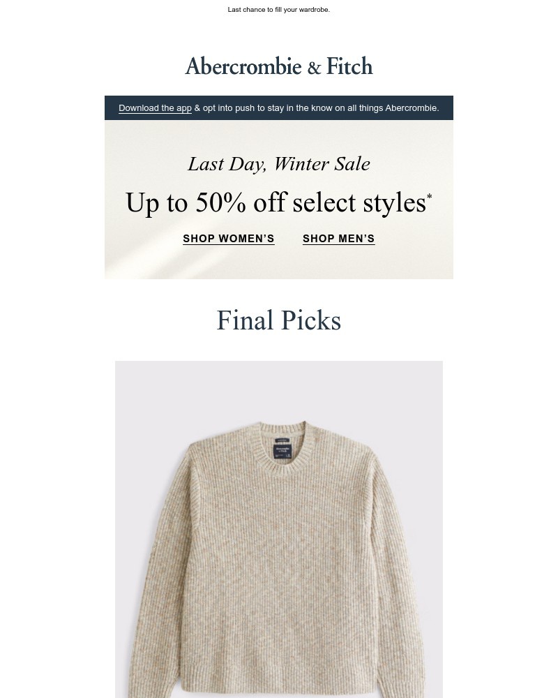 Screenshot of email with subject /media/emails/last-day-up-to-50-off-select-styles-983c2d-cropped-c25d5de8.jpg