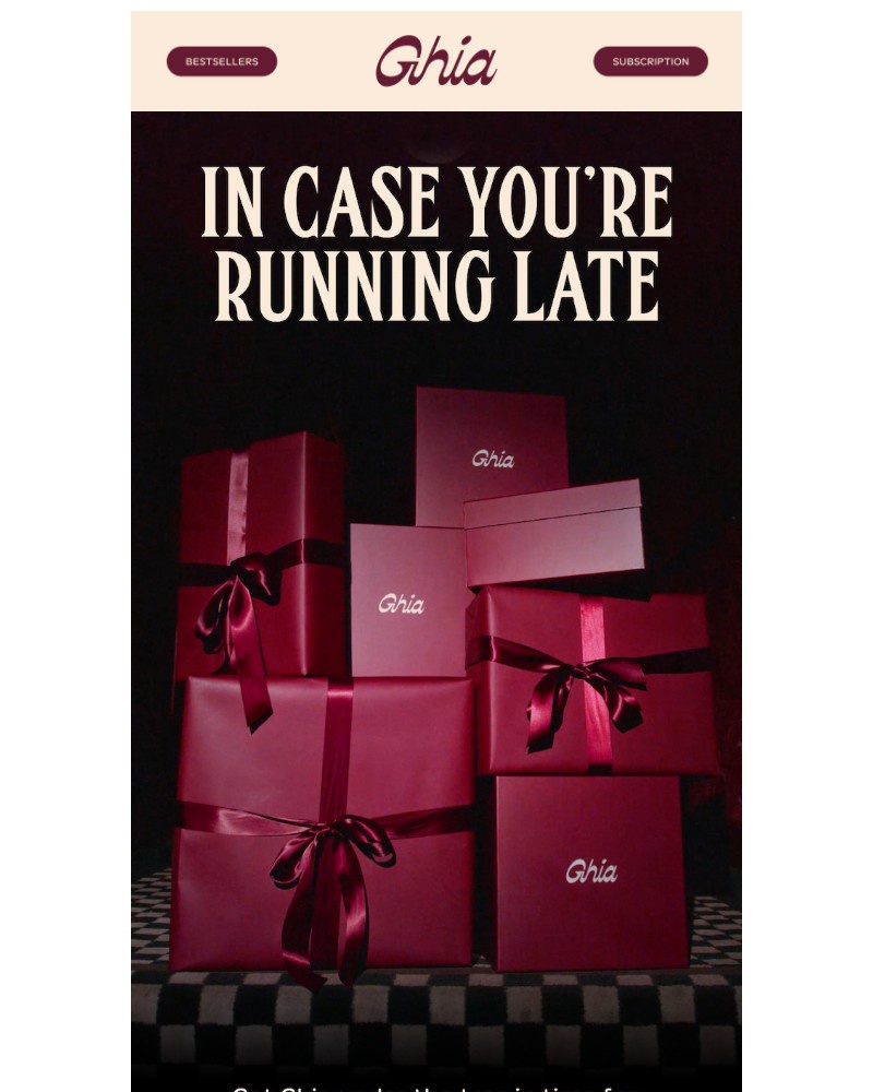 Screenshot of email sent to a Ghia Newsletter subscriber