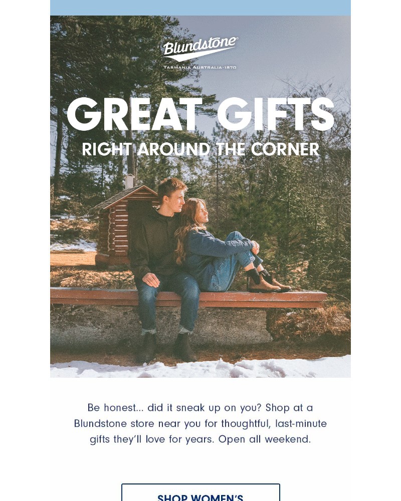 Screenshot of email sent to a Blundstone Newsletter subscriber