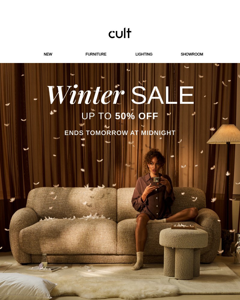 Screenshot of email sent to a Cult Furniture Cart abandoner