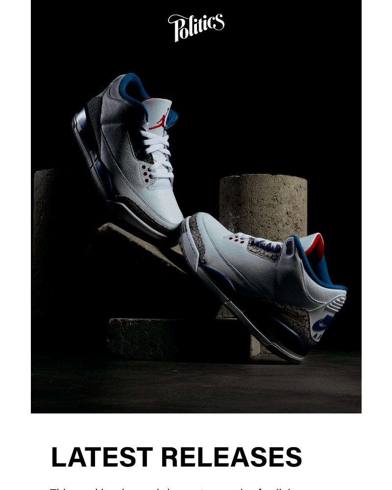 Screenshot of email sent to a Sneaker Politics Newsletter subscriber
