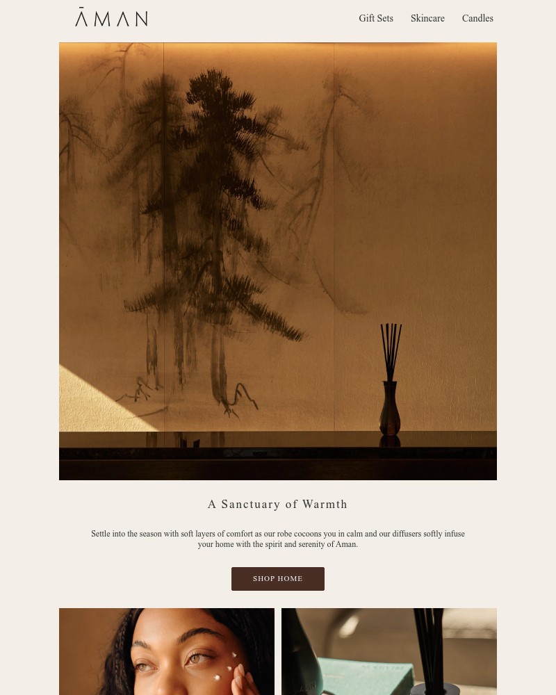 Screenshot of email sent to a Aman Resorts Newsletter subscriber