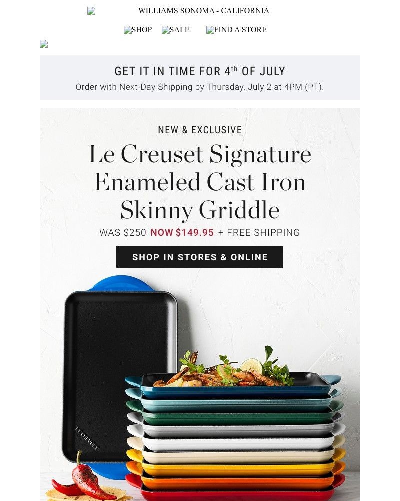 Screenshot of email sent to a Pottery Barn Newsletter subscriber