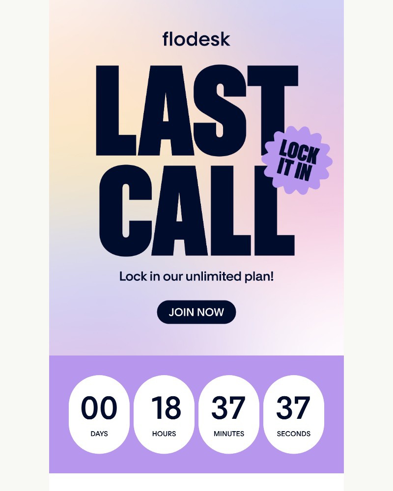 Screenshot of email sent to a Flodesk Trial user