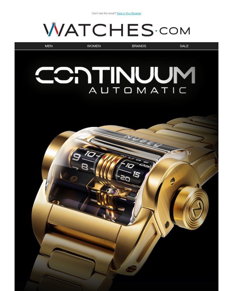 Screenshot of email sent to a Watches.com Newsletter subscriber