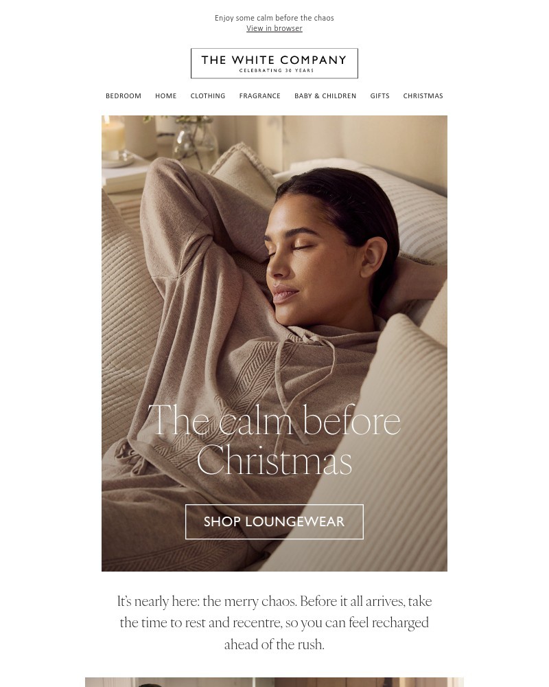 Screenshot of email sent to a The White Company Cart abandoner