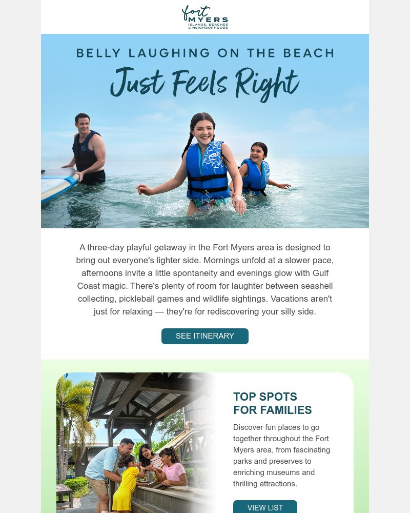 Screenshot of email sent to a Fort Myers Newsletter subscriber