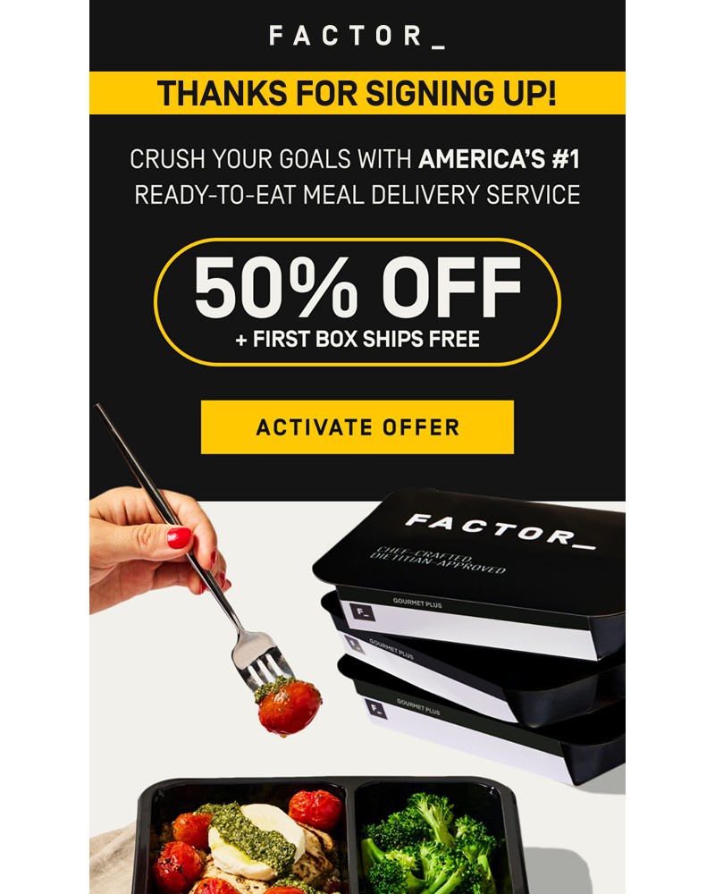 Screenshot of email sent to a Factor Newsletter subscriber