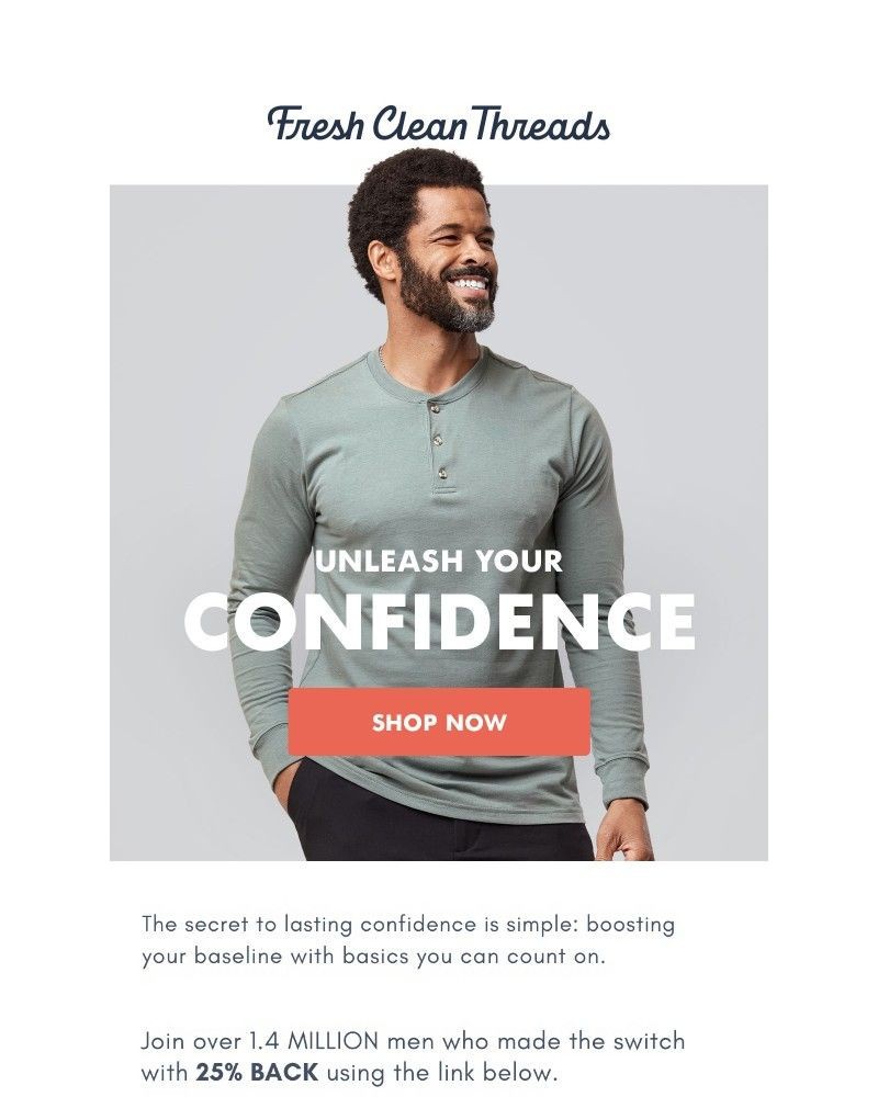 Screenshot of email sent to a Fresh Clean Threads Newsletter subscriber