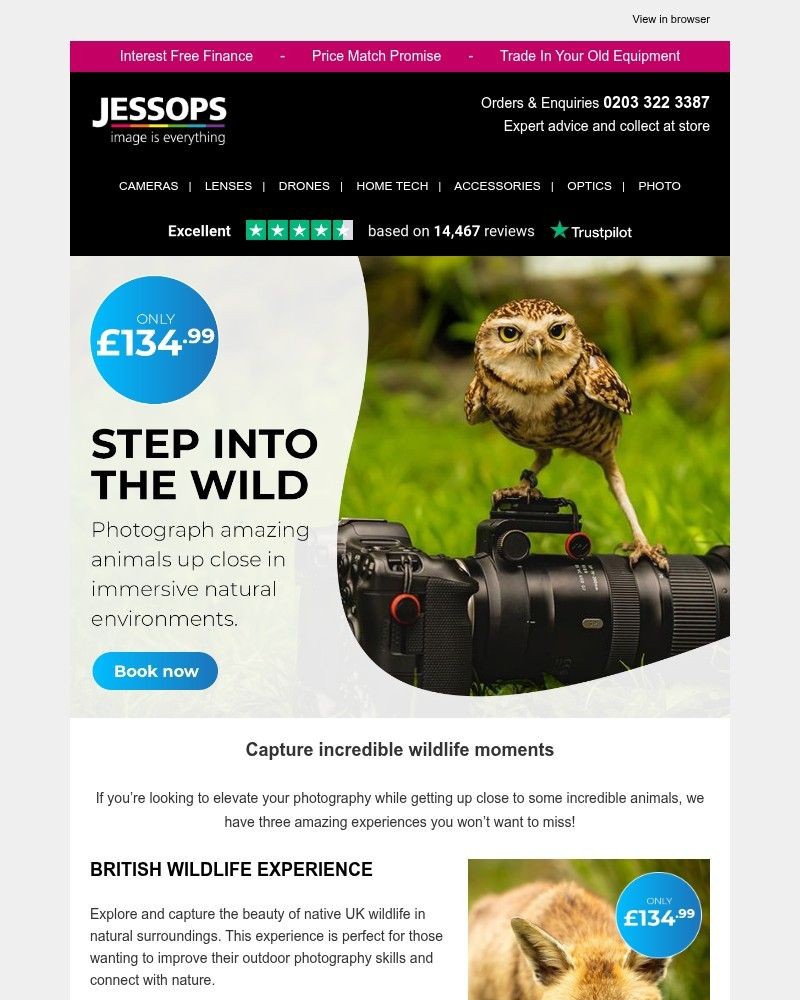 Screenshot of email sent to a Jessops Newsletter subscriber