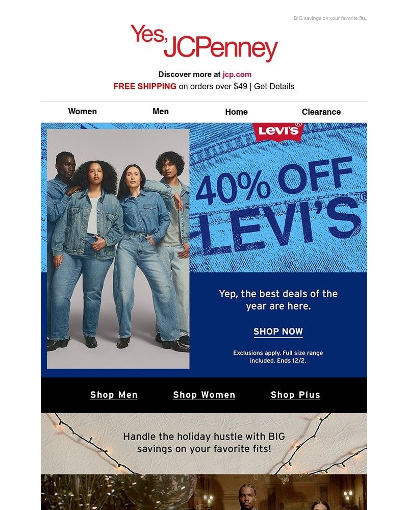 Screenshot of email sent to a JCPenney Newsletter subscriber