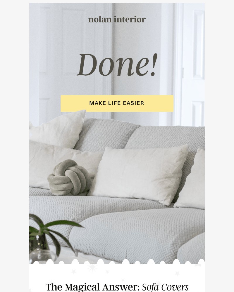 Screenshot of email sent to a Nolan Interior Newsletter subscriber