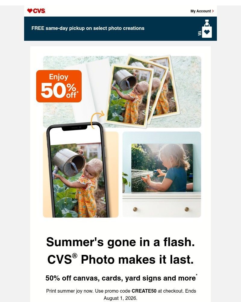 Screenshot of email sent to a CVS Newsletter subscriber