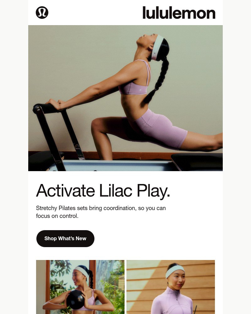 Screenshot of email sent to a Lululemon Registered user