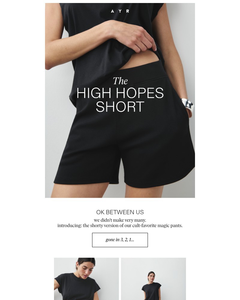 Screenshot of email with subject /media/emails/limited-edition-life-changing-shorts-3e6c7e-cropped-eb9c3d40.jpg