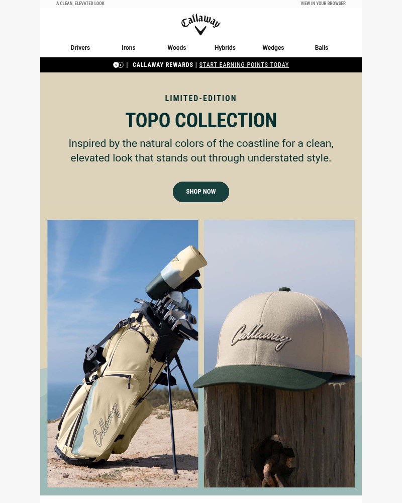 Screenshot of email sent to a Callaway Golf Newsletter subscriber