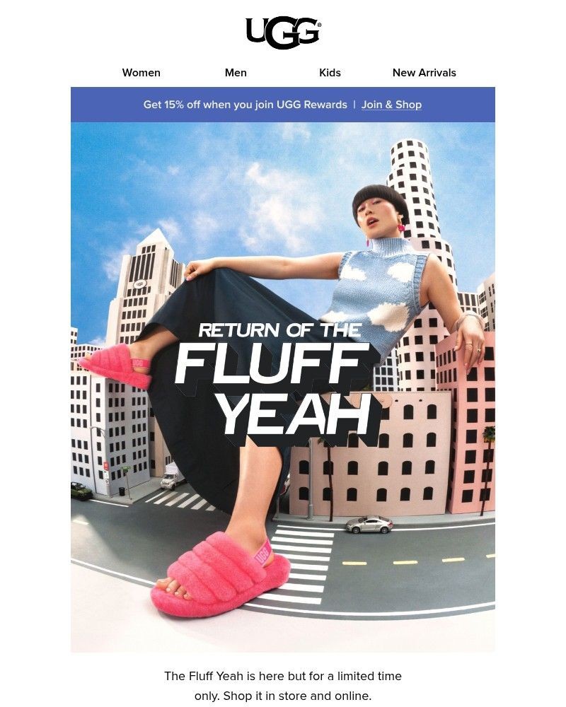 Screenshot of email sent to a UGG Newsletter subscriber