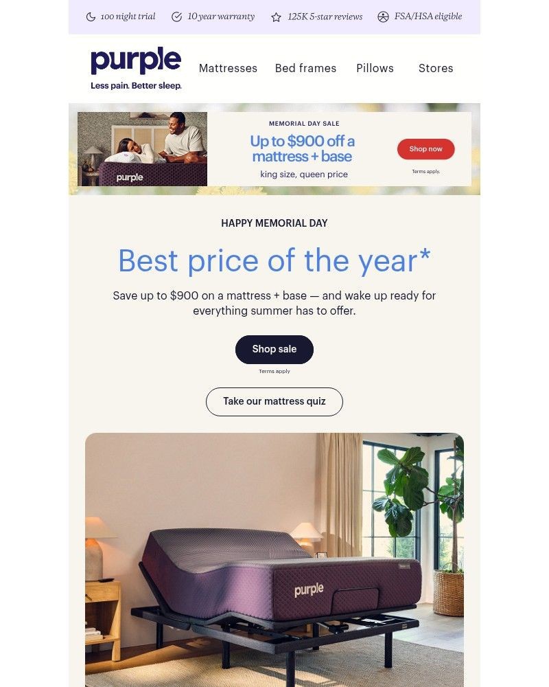 Screenshot of email sent to a Purple Cart abandoner