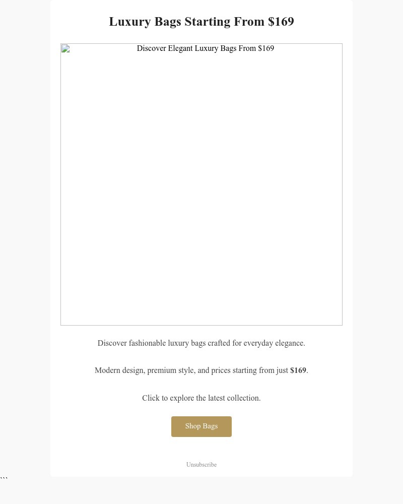 Screenshot of email with subject /media/emails/limited-time-offer-elegant-luxury-bags-from-169-2a4abb-cropped-f79f8297.jpg