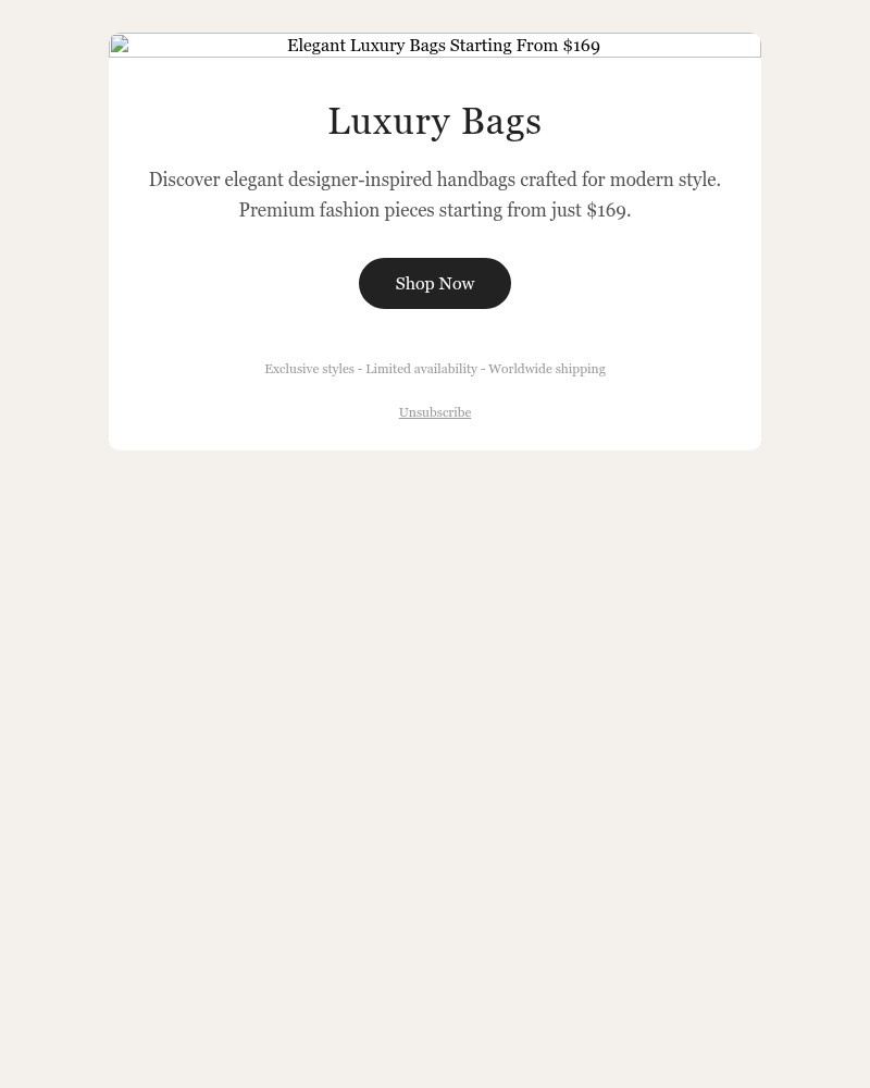 Screenshot of email with subject /media/emails/limited-time-offer-luxury-bags-from-169-timeless-style-a0a220-cropped-9a2211d2.jpg