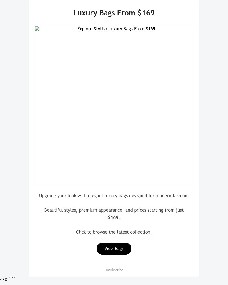 Screenshot of email sent to a Adidas Newsletter subscriber