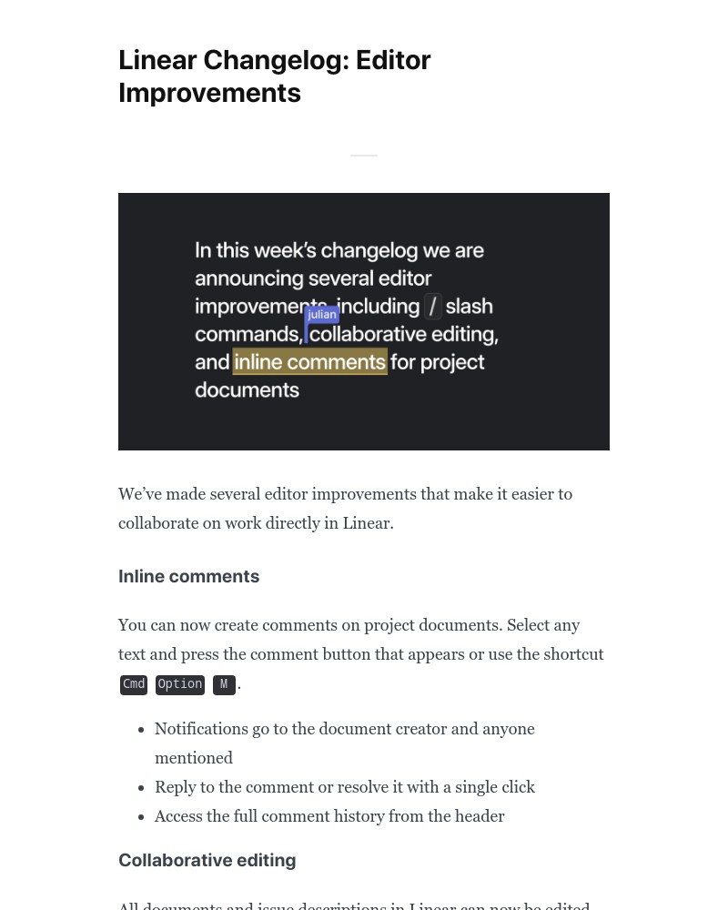 Screenshot of email with subject /media/emails/linear-changelog-editor-improvements-e52138-cropped-e91f147c.jpg