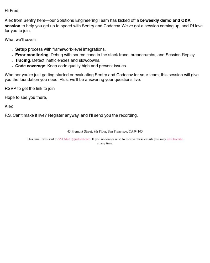 Screenshot of email with subject /media/emails/live-demo-with-qa-every-2-weeks-36d856-cropped-edf3ce85.jpg