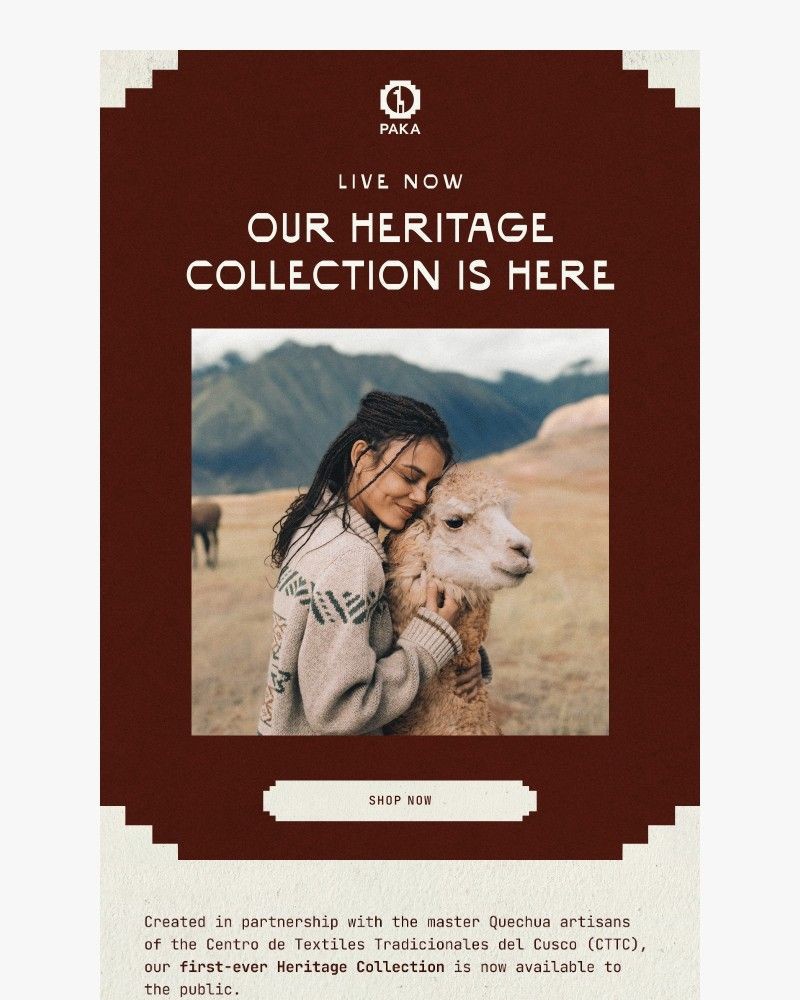 Screenshot of email sent to a Paka Newsletter subscriber