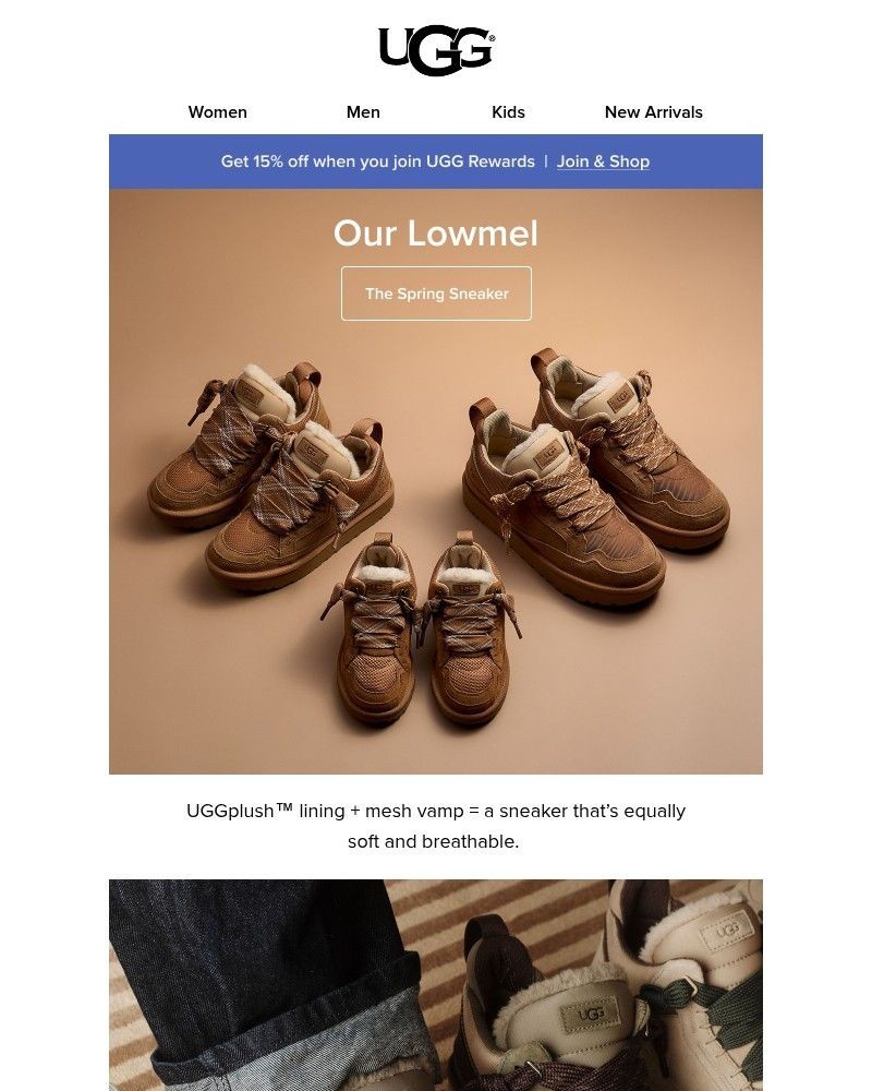 Screenshot of email sent to a UGG Newsletter subscriber