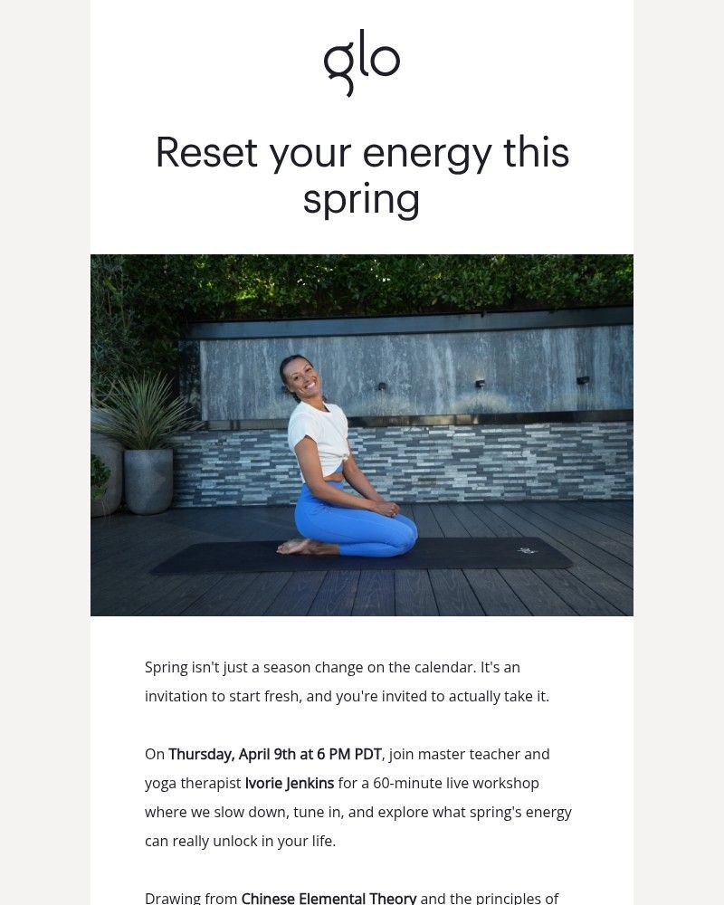 Screenshot of email sent to a Glo Registered user