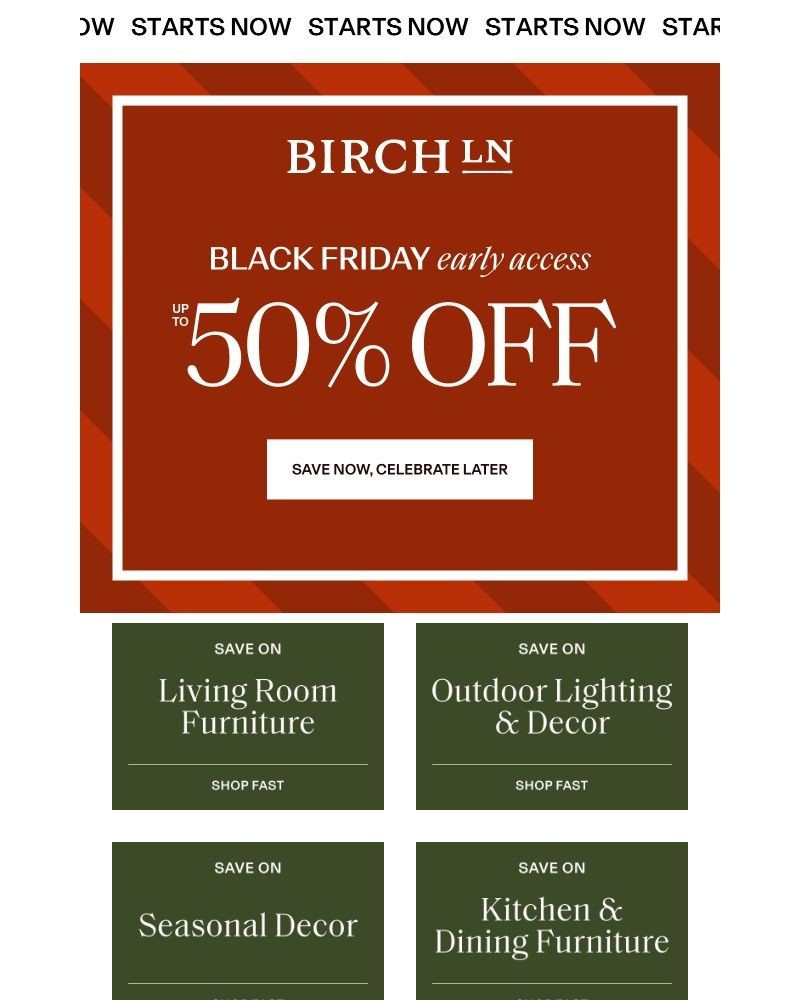 Screenshot of email sent to a Birch Lane Newsletter subscriber