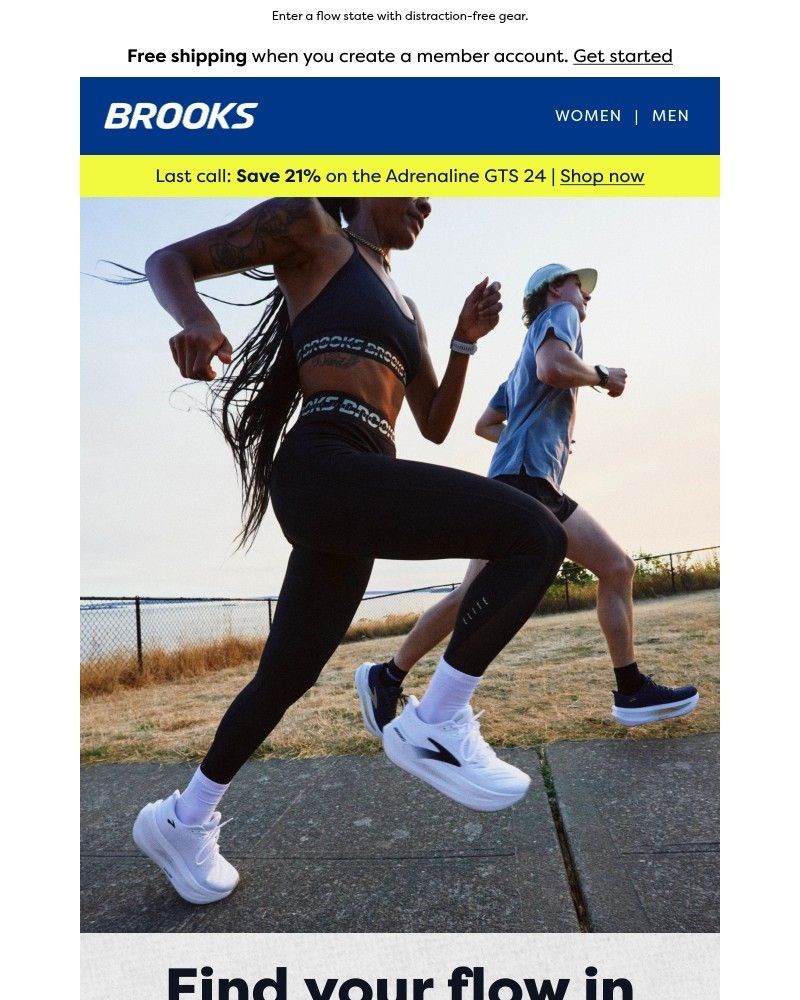 Screenshot of email sent to a Brooks Newsletter subscriber