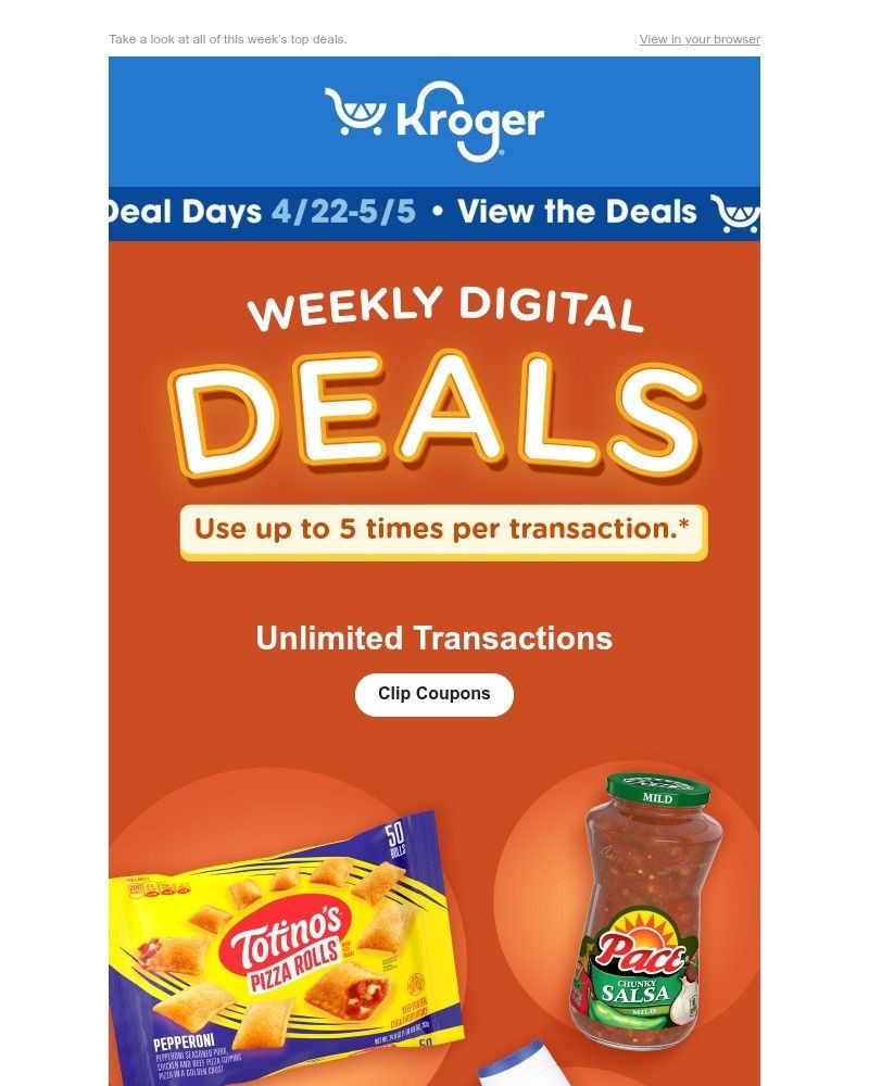 Screenshot of email sent to a Kroger Registered user