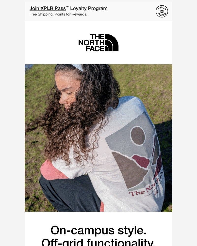 Screenshot of email sent to a The North Face Newsletter subscriber