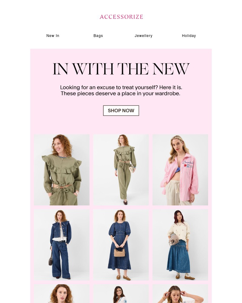 Screenshot of email sent to a Accessorize Newsletter subscriber