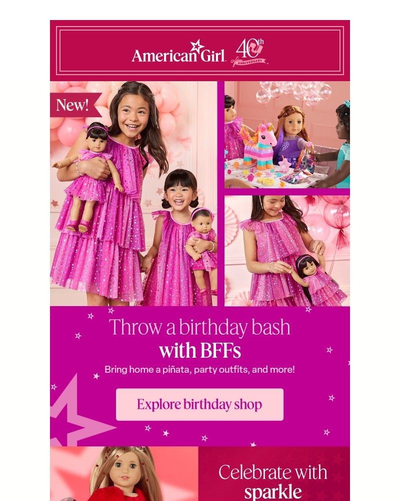 Screenshot of email sent to a American Girl Newsletter subscriber