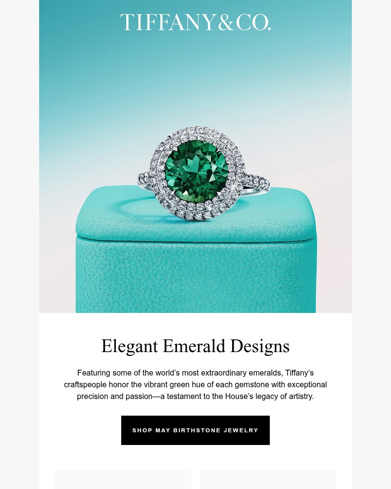 Screenshot of email sent to a Tiffany & Co Newsletter subscriber