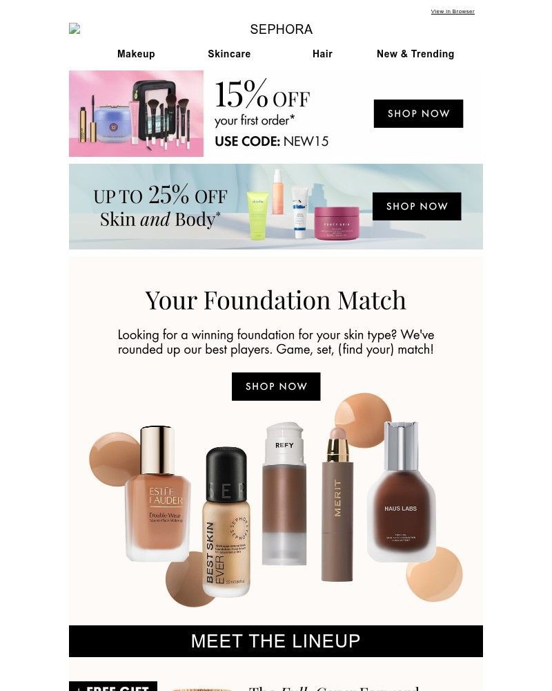 Screenshot of email sent to a Feelunique Newsletter subscriber