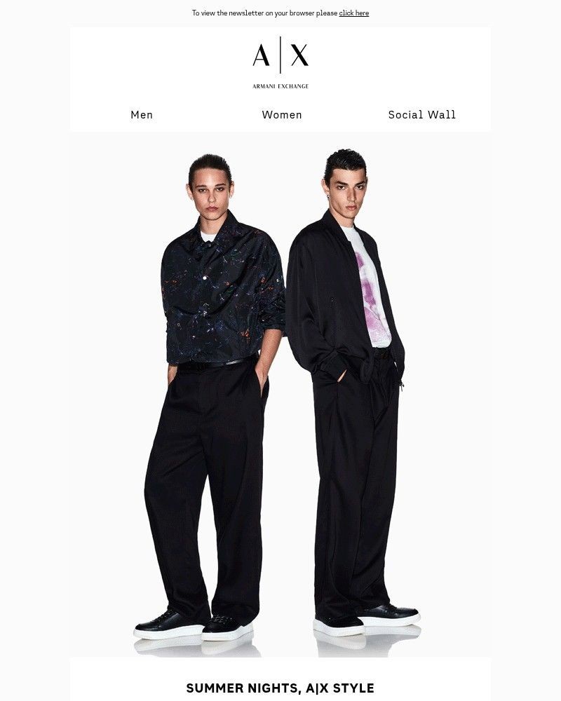 Screenshot of email sent to a Armani Exchange Newsletter subscriber