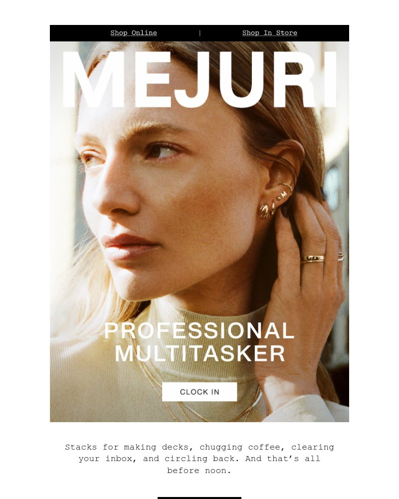 Screenshot of email sent to a Mejuri Registered user