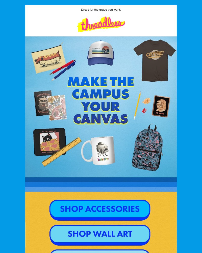 Screenshot of email sent to a Threadless Newsletter subscriber