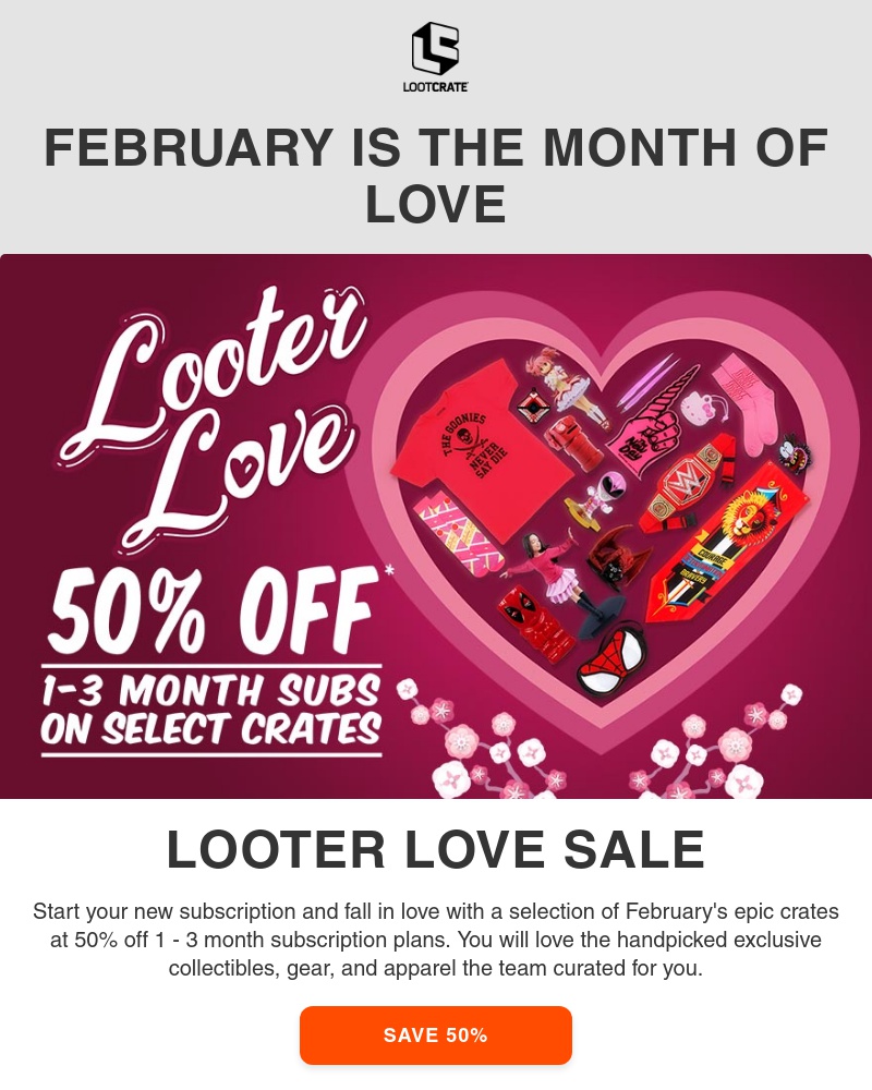 Screenshot of email with subject /media/emails/looter-love-sale-50-off-now-cropped-16f71b4b.jpg